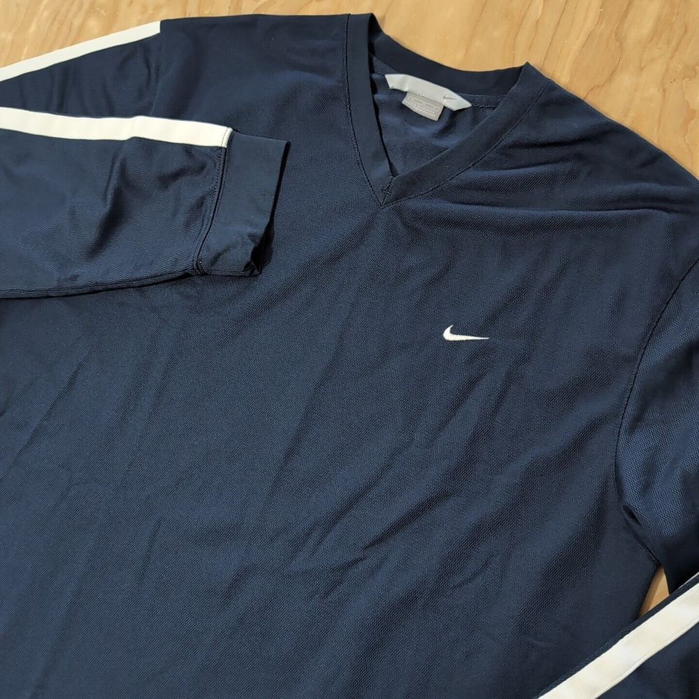 Vintage Nike T Shirt Mens XL Blue 2000s Active Pullover Long Sleeve